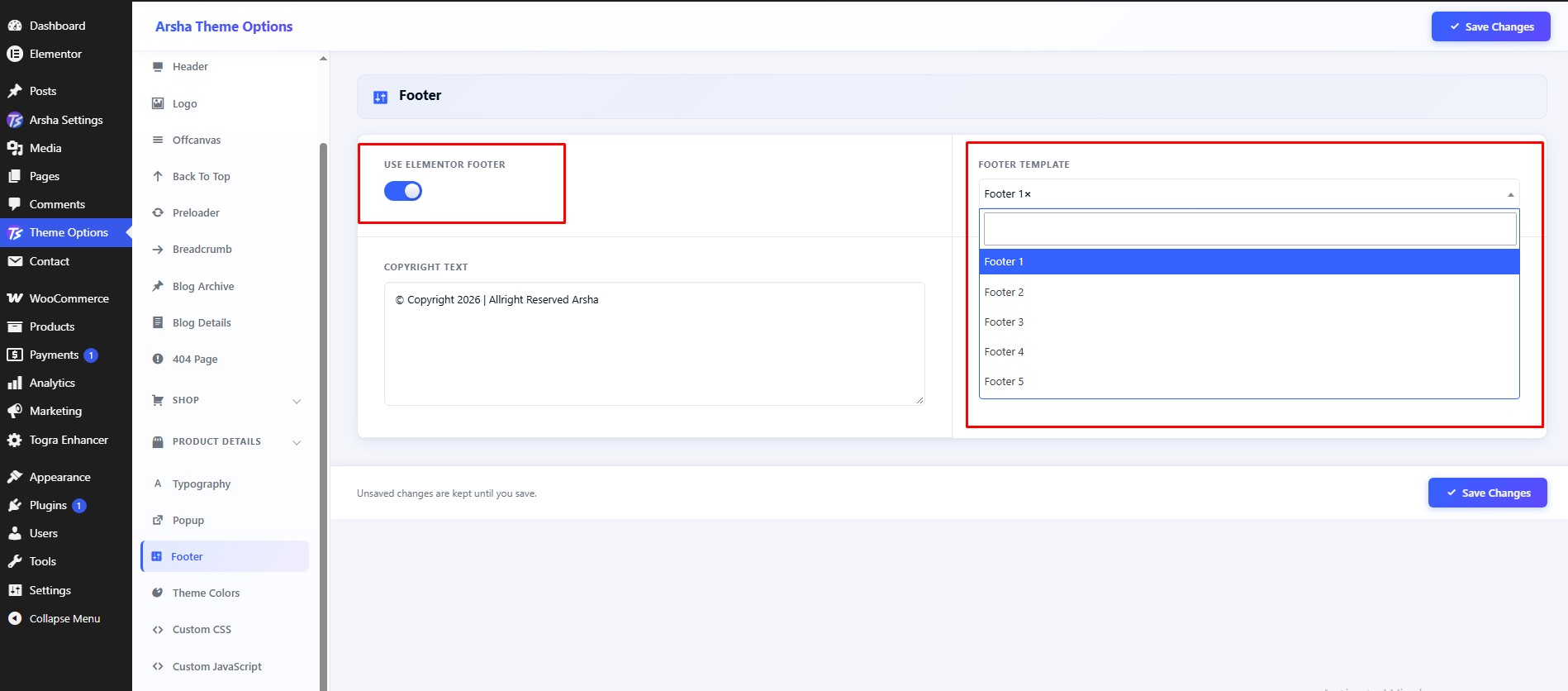 Footer Elementor