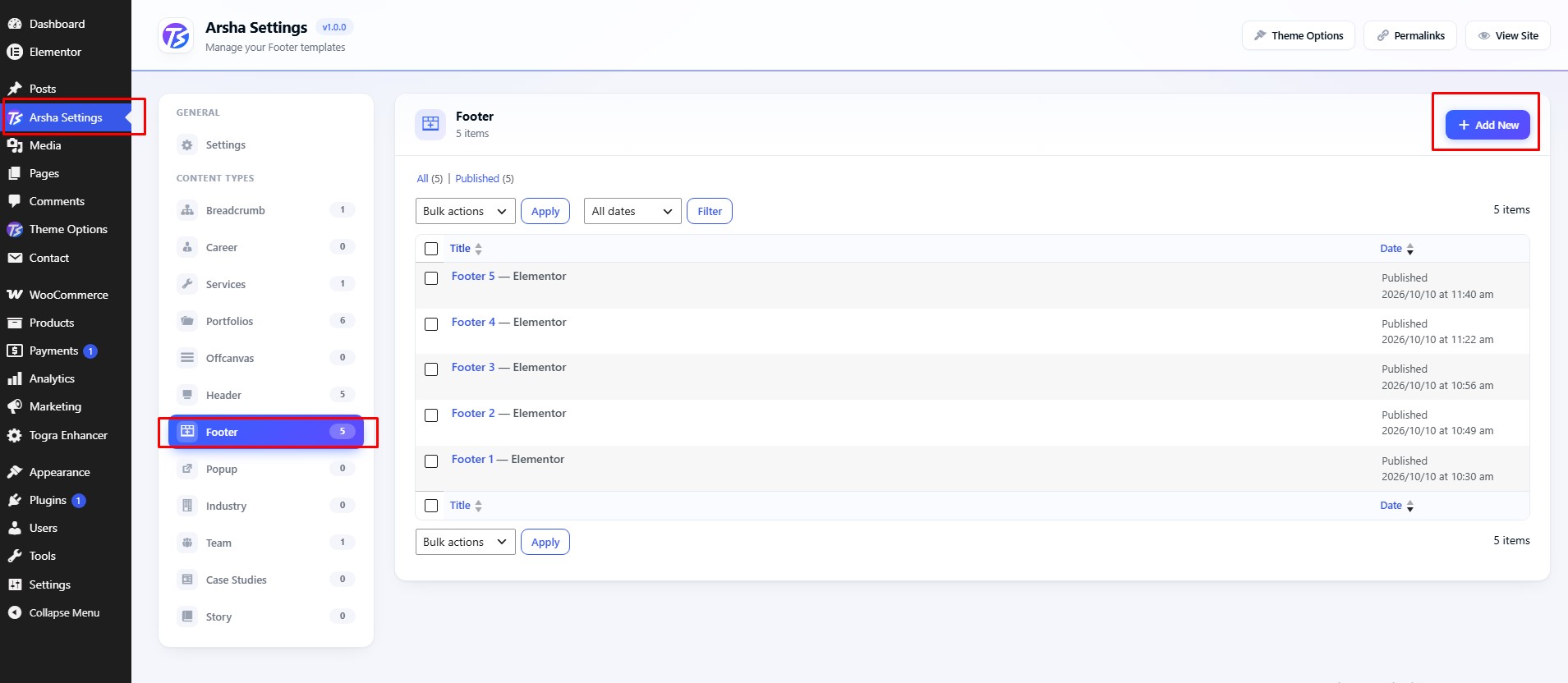Create Footer