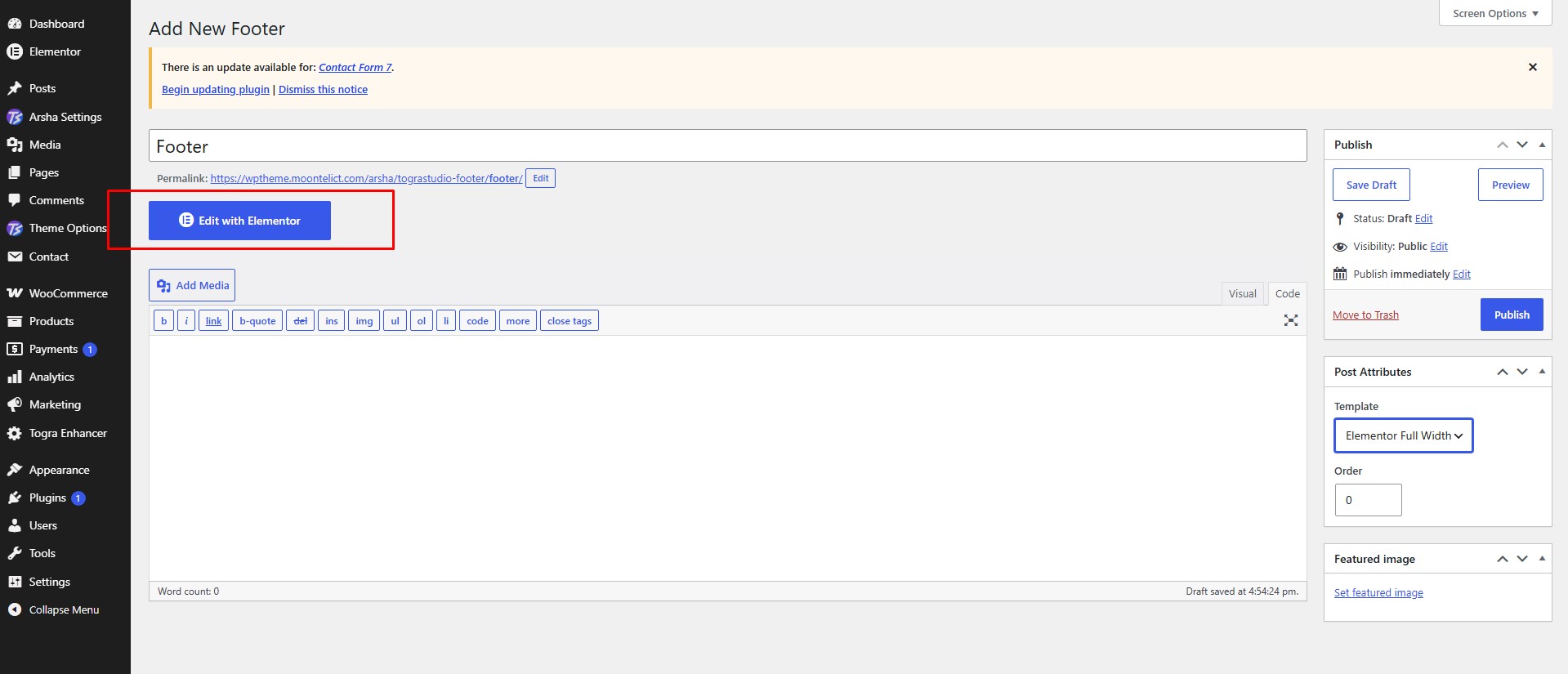 Edit Footer