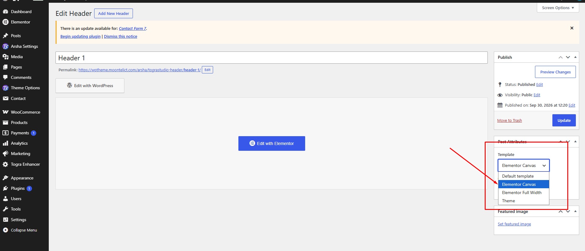 Publish Header