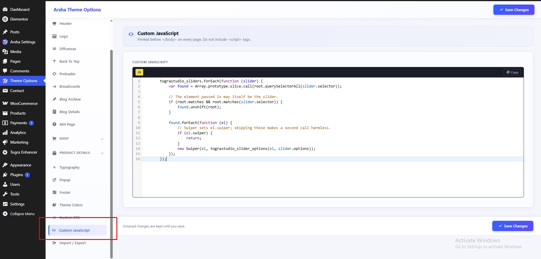 Custom CSS